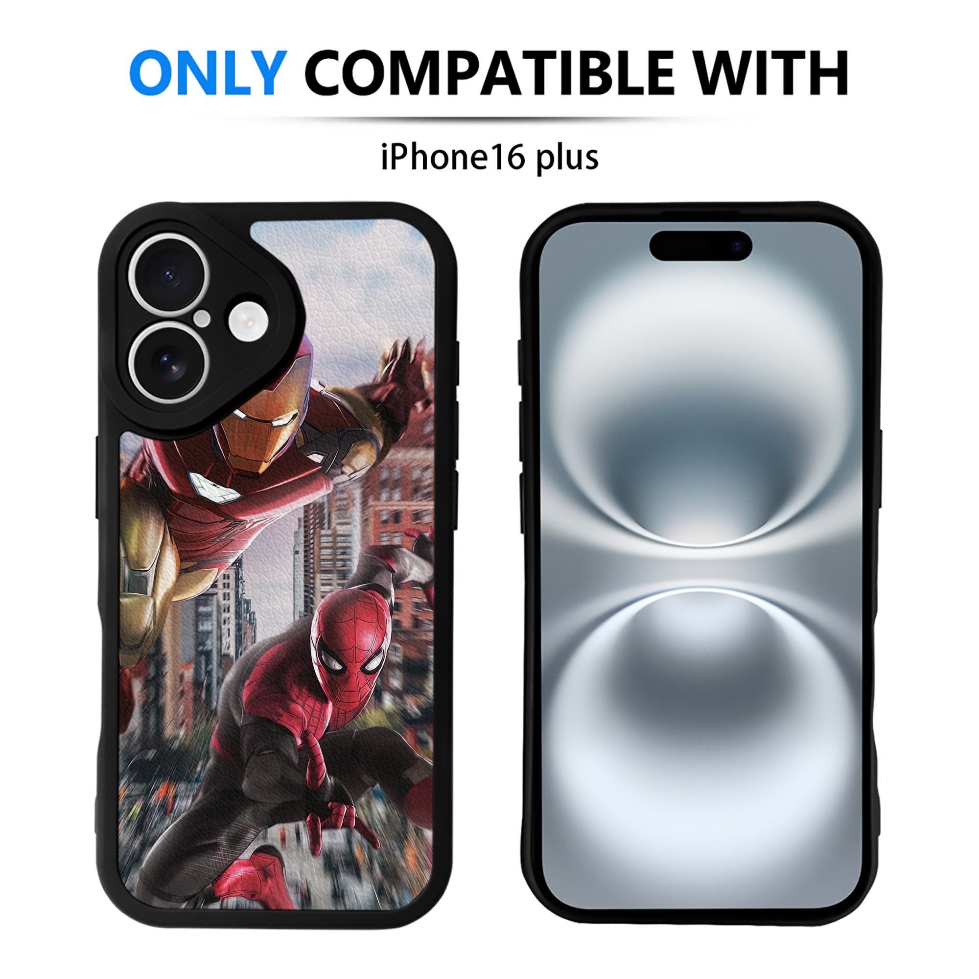 Spider Man スパイダーマン 【iPhone 16シリーズ対応】シリコンスマホケース（レザー調） 材質：シリコン